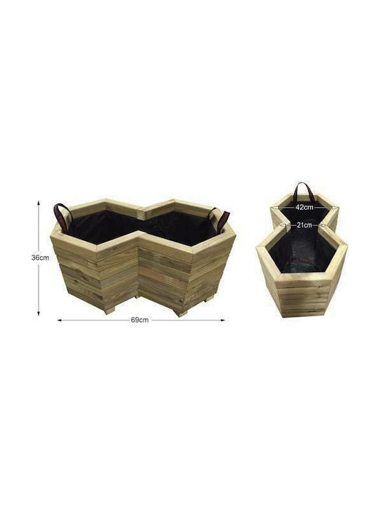 Tesias Planter Box Lemn Bej 42x69x36cm.