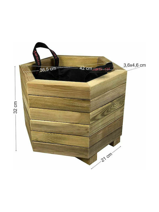 Tesias Pot Wooden 52x52x36cm.