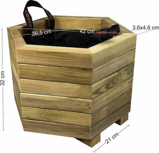Tesias Γλάστρα Ξύλινη Καφέ 52x52x36εκ.