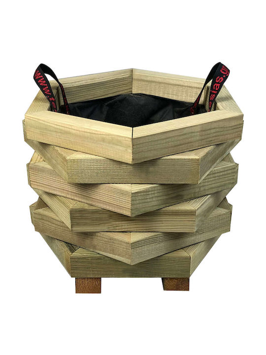 Tesias Planter Dodecagonal with Closed Corners Pot Wooden 42x32cm.