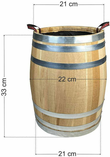 Tesias Planter Barrel Pot Barrel Wooden Beige 34x34x44.5cm.