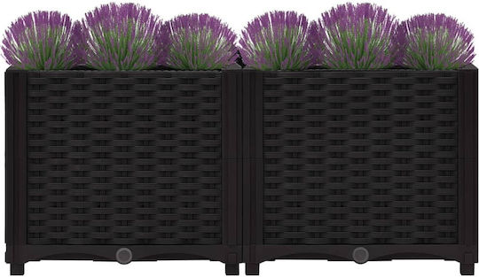 vidaXL Planter Box Plastic Negru 80x40x38cm.