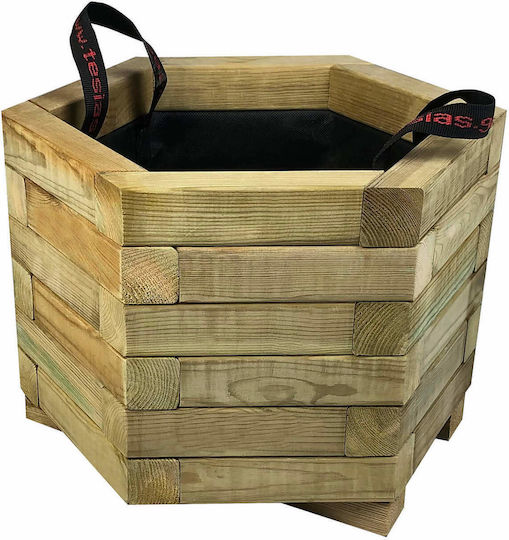 Tesias Γλάστρα Ξύλινη Καφέ 42x42x32εκ.