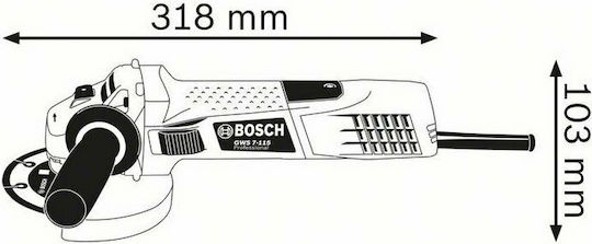 Bosch GWS 7-115 E Τροχός 115mm Ρεύματος 720W με Ρύθμιση Στροφών
