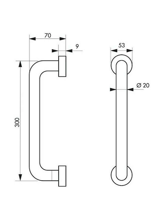 Thirard Inox Bathroom Grab Bar 30cm Silver