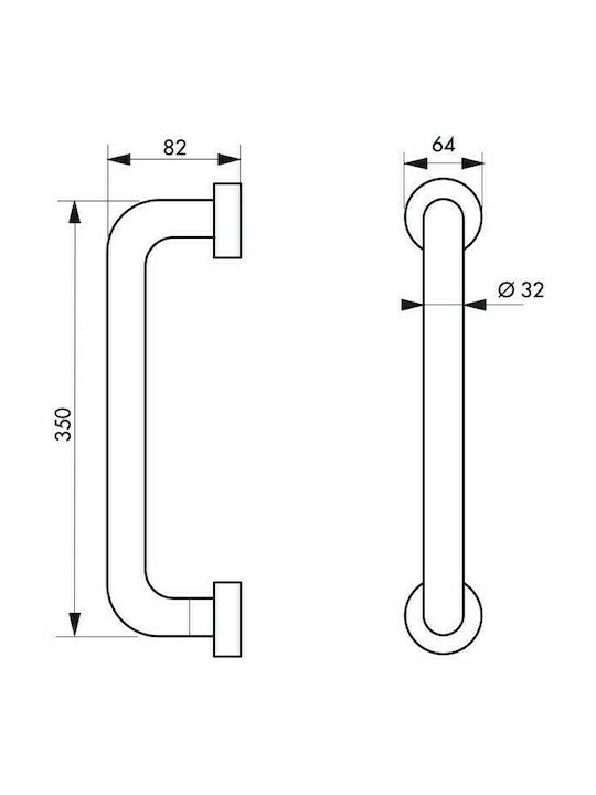 Thirard Inox Bathroom Grab Bar 35cm Silver