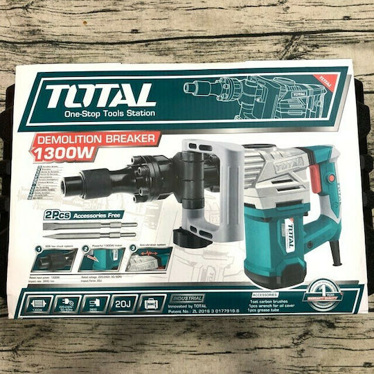 Total Schlag Meißelhammer Elektrisch 1300W mit Aufnahme HEX