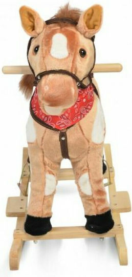 Moni Thunder Fabric Rocking Toy Horse for 24+ months with Sounds & Music with Max Load Capacity 20kg Brown