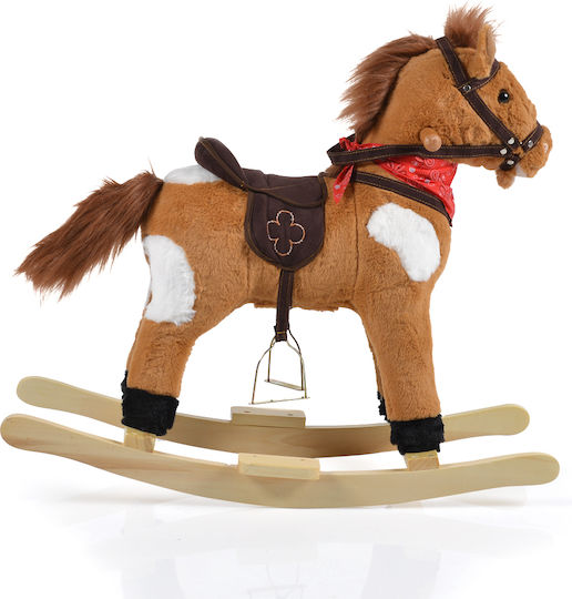 Moni Thunder Fabric Rocking Toy Horse for 24+ months with Sounds & Music with Max Load Capacity 20kg Brown