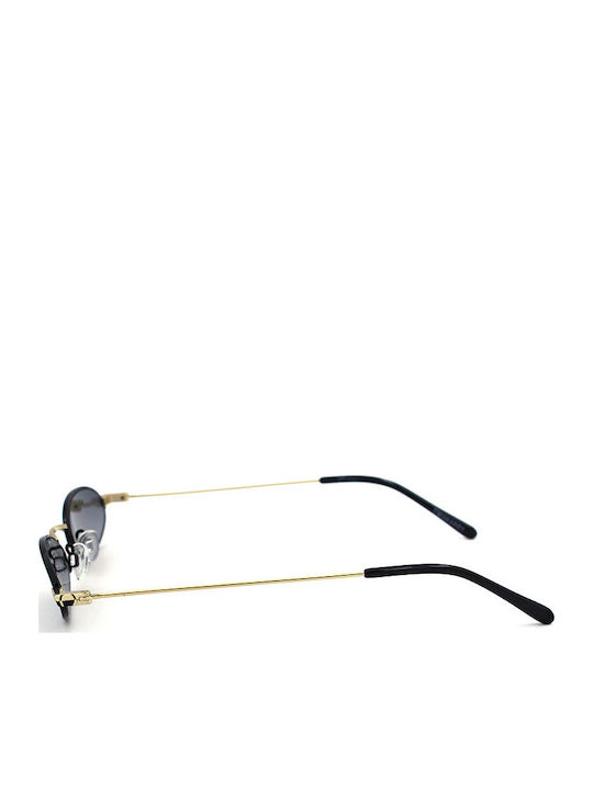 Opposit Unisex Sunglasses with Black Metal Frame and Black Gradient Lens TM583 S01