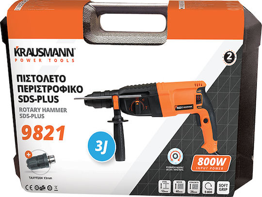 Krausmann Impact Demolition Hammer Electric 800W with Chuck SDS Plus 9821