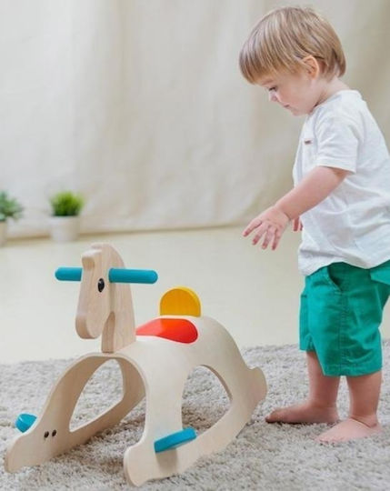 Plan Toys Lemn Jucărie cu leagăn Căluț pentru 24++ luni Bej