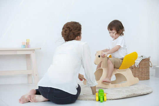 Plan Toys Wooden Rocking Toy Horse for 12+ months Beige