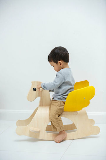 Plan Toys Wooden Rocking Toy Horse for 12+ months Beige