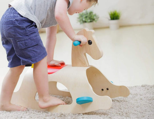 Plan Toys Lemn Jucărie cu leagăn Căluț pentru 24++ luni Bej