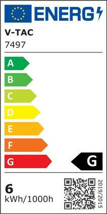 V-TAC VT-2206 LED Bulb 6W for Socket GU10 and Shape MR16 Warm White 400lm