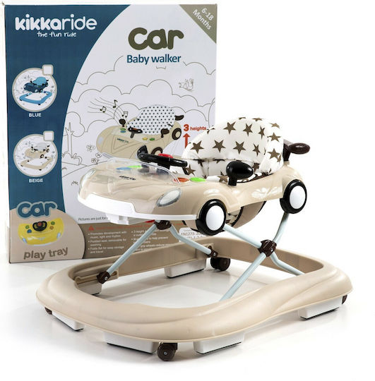 Kikka Boo Στράτα Car με Μουσική για 6+ Μηνών Μπεζ