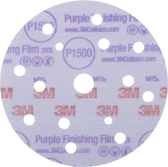 3M Hookit Φύλλο Λείανσης Έκκεντρου Τριβείου K1000 με 15 Τρύπες 150x150mm