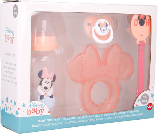 Stor Set Plastic Baby Bottles Indigo Dreams with Silicone Teat for 6+ Months Minnie 240ml 4 Pieces