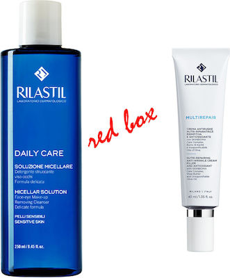 Rilastil Red Box Set Îngrijire pentru Anti-îmbătrânire , Hidratare & Curățare facială cu Gel de curatare pentru fata & Crema de fata