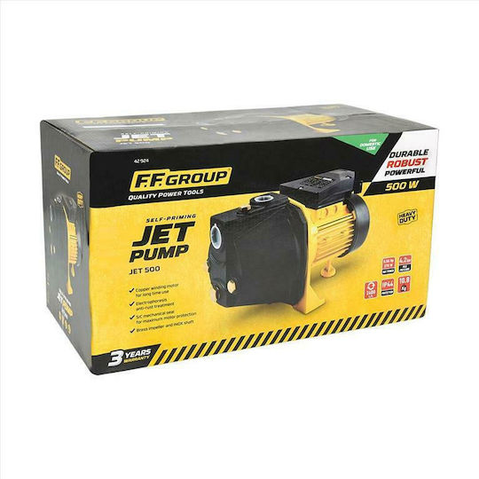 F.F. Group JET 500 Electric Surface Water Pump with Automatic Suction 0.5hp Single-Phase