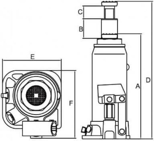 Torin Hydraulic Bottle Jack with Lifting Capacity up to 40.7cm and Weight Capacity up to 5 Tons