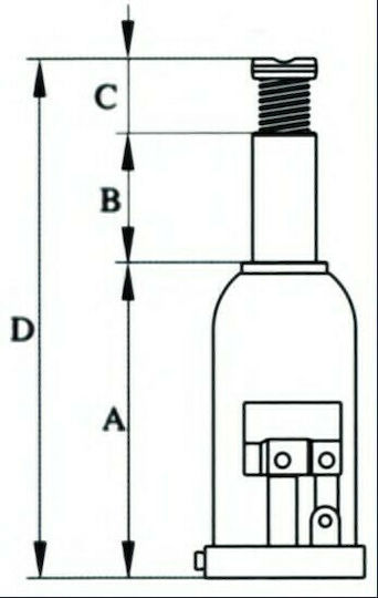 Express Hydraulic Bottle Jack with Lifting Capacity up to 39.6cm and Weight Capacity up to 12 Tons