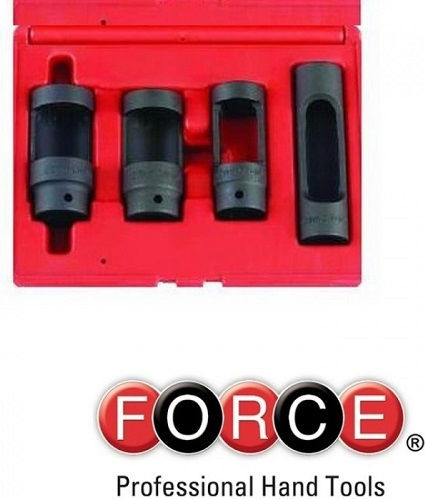 Force Diesel Injector Nozzle Sockets Tool Set 4pcs for Bmw / Ford / VW / Opel / Alfa Romeo / Chrysler / Mercedes Benz / Audi / Seat / Volvo / Rover / Man / Scania