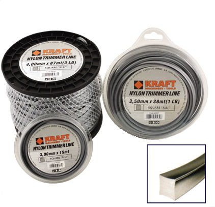 Kraft Aluminum Square Brush Cutter Trimmer Line 3mm 15m 69335