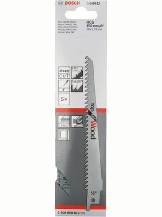 Bosch S644D Blade Top for Wood for Wood 150mm 5pcs