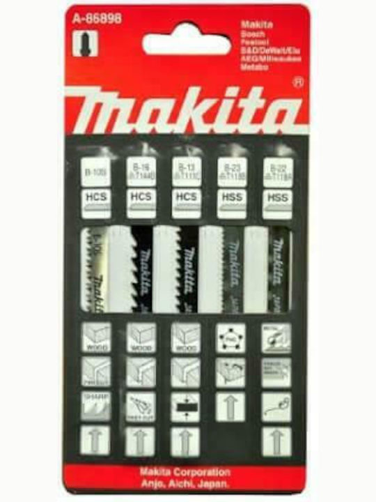 Makita A-86898 Ленти за джиг-резачки за Метал и Дърво 5бр