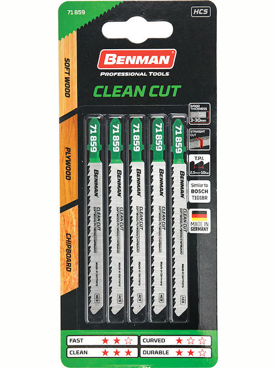 Benman T101BR Λάμες για Ξύλο 5τμχ
