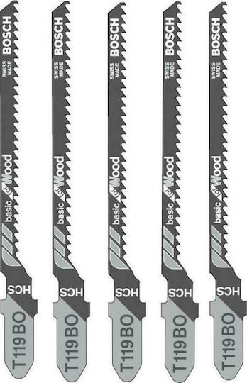 Bosch T119BO Λάμες Basic for Wood για Ξύλο 83mm 5τμχ