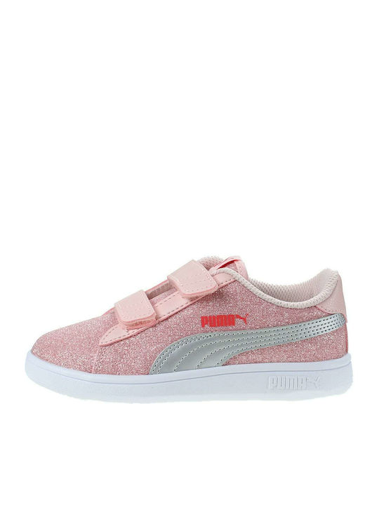 Smash v2 Glitz PS Kinder Sneakers mit Klettverschluss Rosa