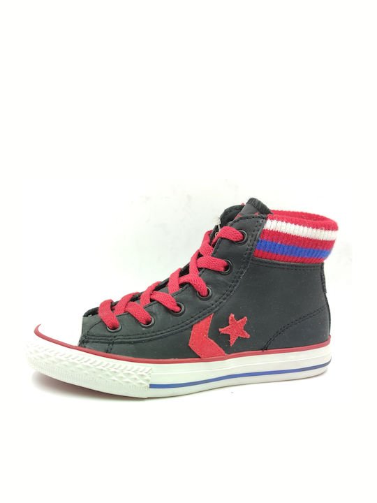 Converse Încălțăminte Sport pentru Copii Inalti Player Scarpe Sock Mid Leather Negre