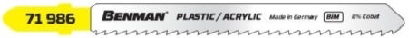 Benman Jig Saw Blade 100mm for Plastics 5pcs 71986