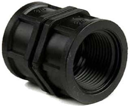 Palaplast 3351/0303 Male Adapter with Female-Female Thread 25.4mm Black