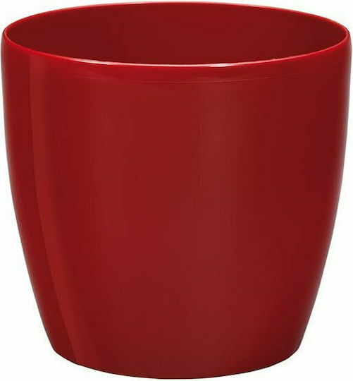 Atmosphera Roto Brillante Plastic Red Plant Pot 22x22x20cm
