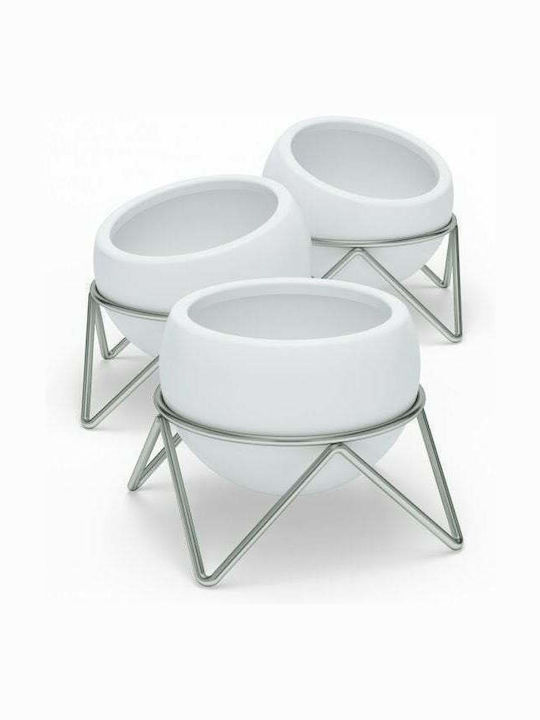 Umbra Potsy Ceramic White Plant Pot 15x15x11.6cm 3 Pieces