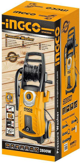 Ingco Pressure Washer Electric 2800W with Pressure 180bar and Metal Pump
