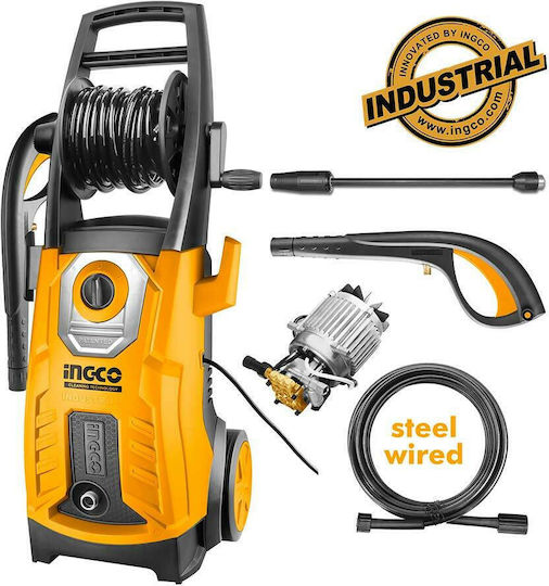 Ingco Pressure Washer Electric 2800W with Pressure 180bar and Metal Pump