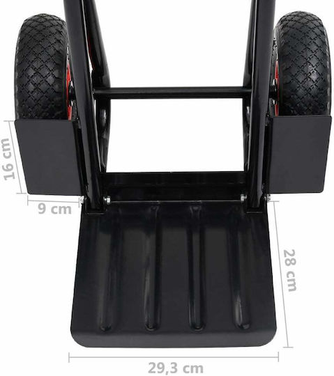 vidaXL Transport Trolley Telescopic Foldable for Weight Load up to 200kg Black