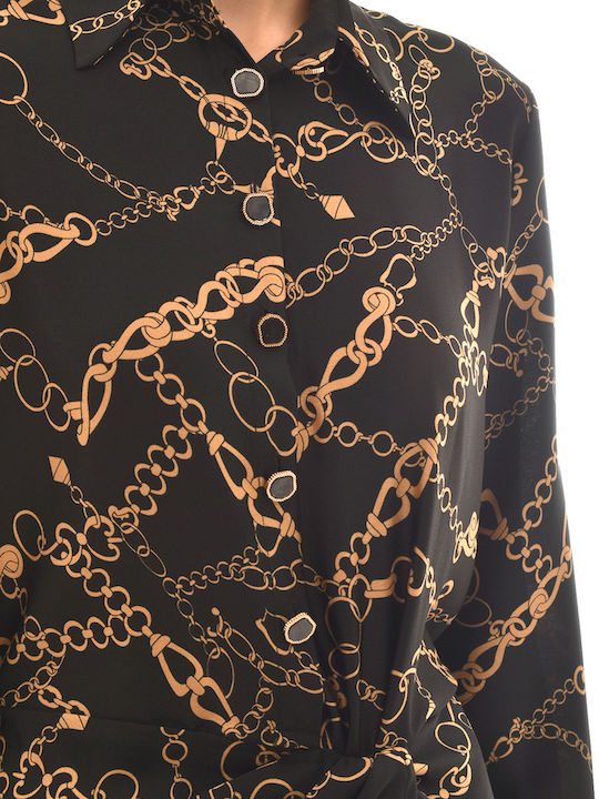 Mini Dress with Tearing Black