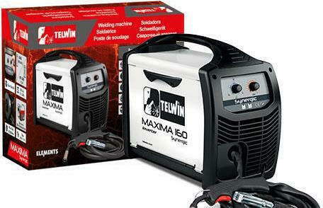 Telwin Maxima 160 Synergic Електрожен Inverter MAG / MIG с Максимален Ток на Заваряване 150Спецификация и Работен Цикъл 20%