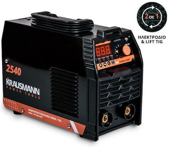 Krausmann 2540 Електрожен TIG / ММА с Максимален Ток на Заваряване 160Спецификация и Работен Цикъл 40%