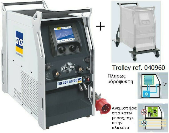 GYS TIG 250 AC/DC TRI Welding Machine TIG / MMA with Maximum Welding Current 250A and Duty Cycle 60%