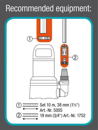 Μονοφασική Αντλία για Καθαρά Νερά 0.4hp με Φλοτέρ 09032-20