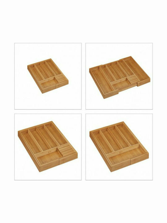 Relaxdays Drawer Dividers Wooden in Brown Colour 44.5x55x5cm