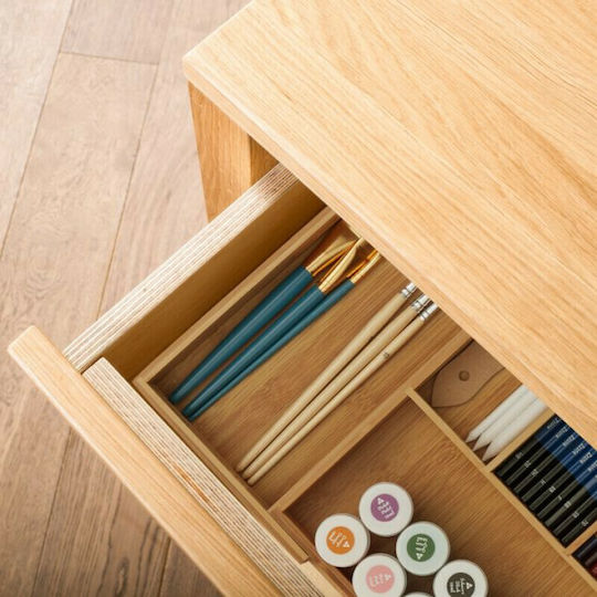 Relaxdays Drawer Cutlery Tray Opening Wooden 55x44.5x5cm Brown