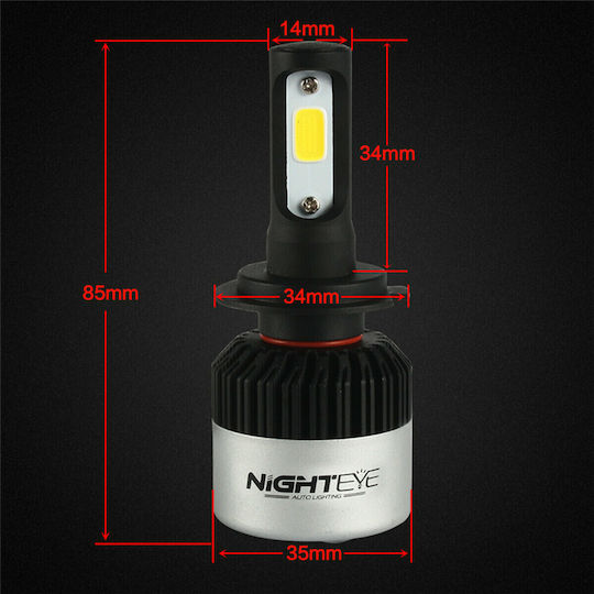 Nighteye Lamps Car A315 S2 H7 LED 6500K Cold White 9-32V 36W 2pcs